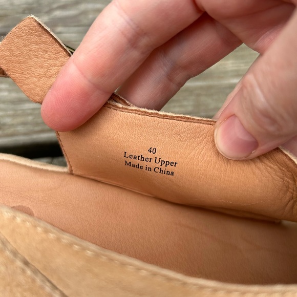 YES Brand Shoes April Peeptoe Slingback Mini Wedge Tan 40 9 - Picture 9 of 12